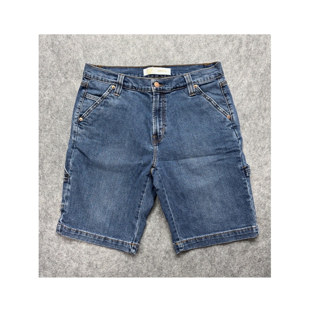 Signature by Levi Strauss Gold Mens Carpenter Shorts Denim Blue Medium Wash 33
